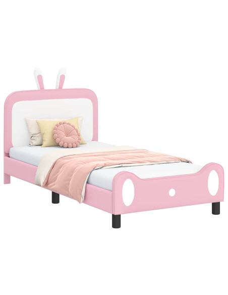 Struttura letto bambini con testata Rosa 80 x 200 cm PU