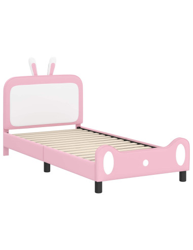 Struttura letto bambini con testata Rosa 80 x 200 cm PU