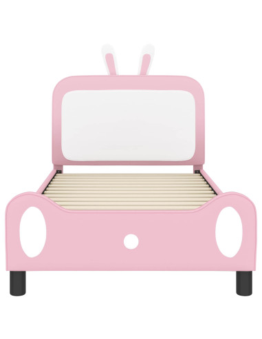 Struttura letto bambini con testata Rosa 80 x 200 cm PU