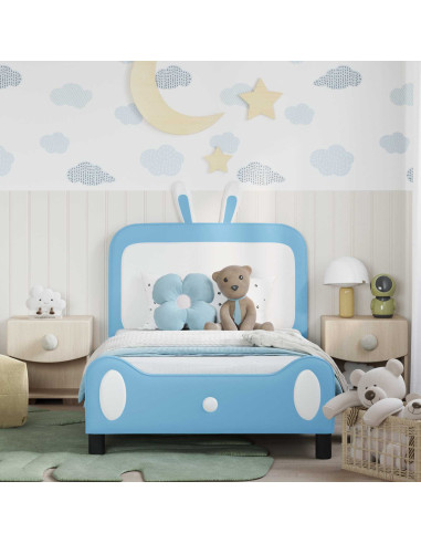 Struttura letto bambini con testata Blu 80 x 200 cm PU