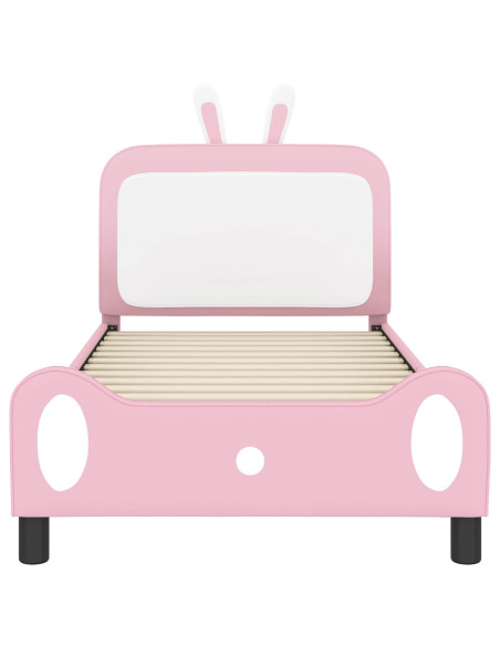 Struttura letto bambini con testata Rosa 90 x 190 cm PU