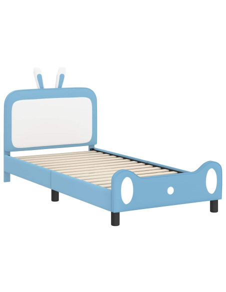 Struttura letto bambini con testata Blu 90 x 190 cm PU