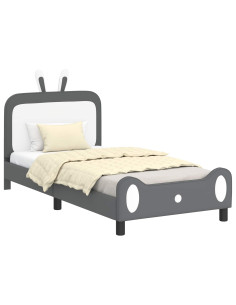 Struttura letto bambini con testata Grigio chiaro 90 x 190 cm 2