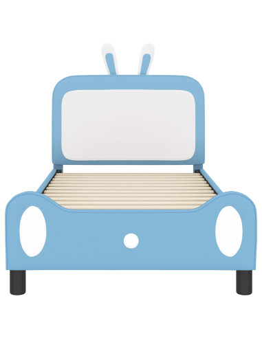 Struttura letto bambini con testata Blu 90 x 200 cm PU