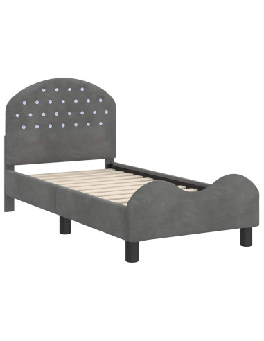 Struttura letto per bambini con testata Grigio scuro Velluto