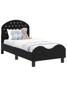 Struttura letto per bambini con testata Nero 70 x 140 cm 2