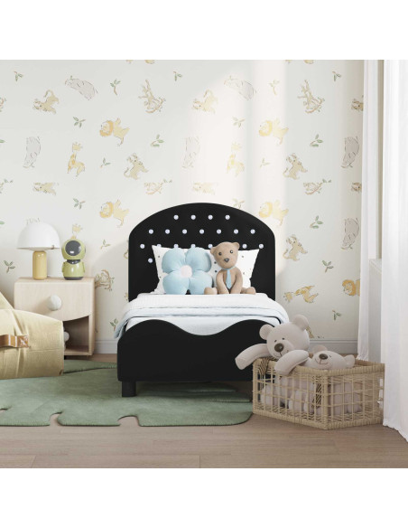 Struttura letto per bambini con testata Nero 70 x 140 cm