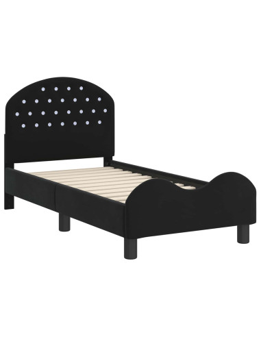 Struttura letto per bambini con testata Nero 70 x 140 cm