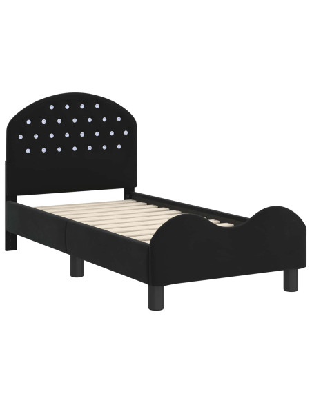 Struttura letto per bambini con testata Nero 70 x 140 cm