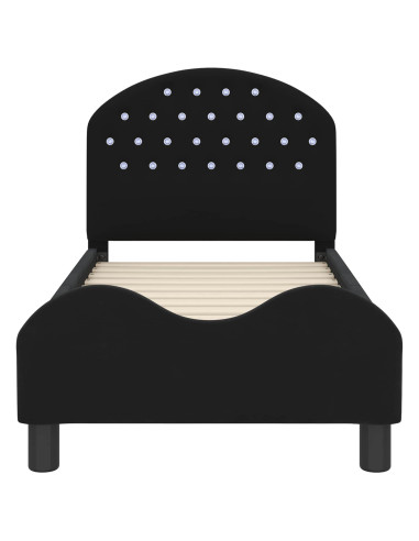 Struttura letto per bambini con testata Nero 70 x 140 cm