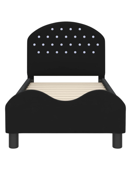 Struttura letto per bambini con testata Nero 70 x 140 cm