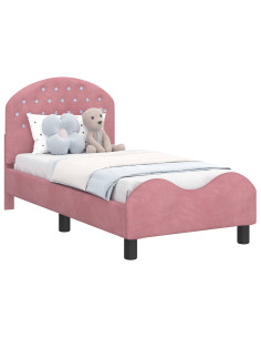 Struttura letto per bambini con testata Rosa 70 x 140 cm 2