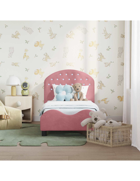 Struttura letto per bambini con testata Rosa 70 x 140 cm