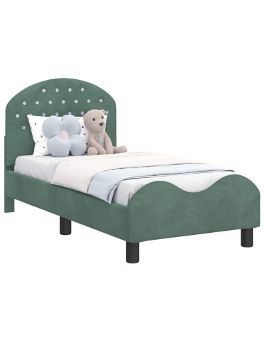 Struttura letto per bambini con testata Verde Mare 70 x 140 cm