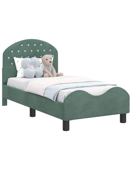 Struttura letto per bambini con testata Verde Mare 70 x 140 cm