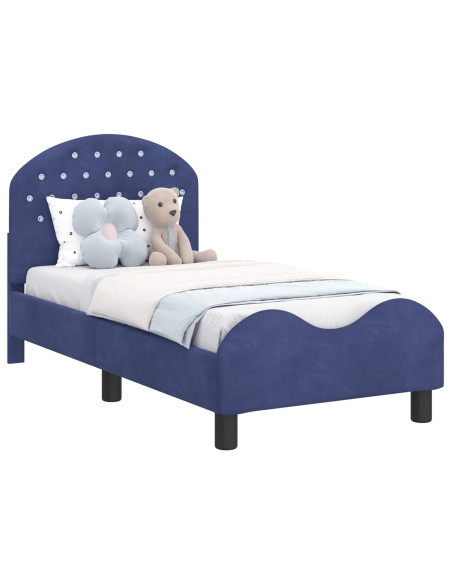 Struttura letto per bambini con testata Blu Polizia 70 x 140 cm