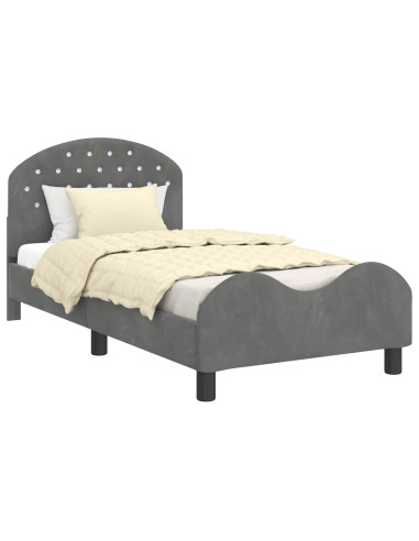 Struttura letto bambini con testata Grigio scuro 80 x 160 cm