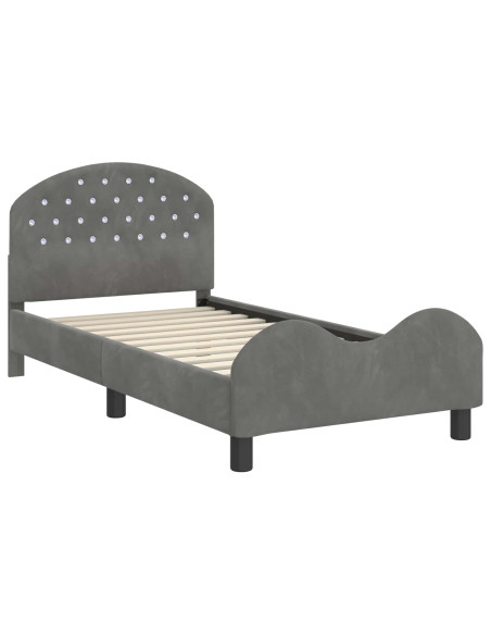 Struttura letto bambini con testata Grigio scuro 80 x 160 cm