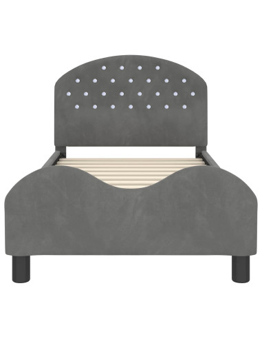 Struttura letto bambini con testata Grigio scuro 80 x 160 cm