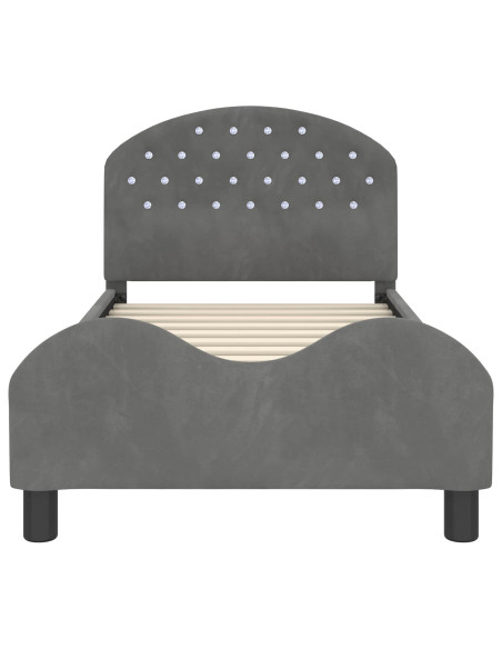 Struttura letto bambini con testata Grigio scuro 80 x 160 cm