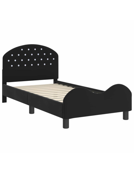 Struttura letto bambini con testata Nero 80 x 160 cm Velluto