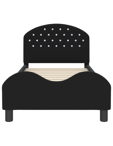 Struttura letto bambini con testata Nero 80 x 160 cm Velluto