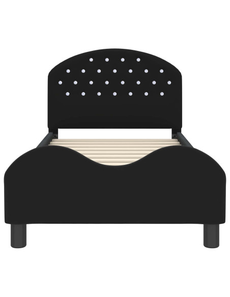 Struttura letto bambini con testata Nero 80 x 160 cm Velluto