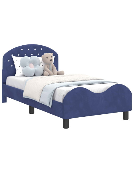 Struttura letto bambini con testata Blu Polizia 80 x 160 cm