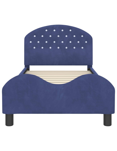 Struttura letto bambini con testata Blu Polizia 80 x 160 cm