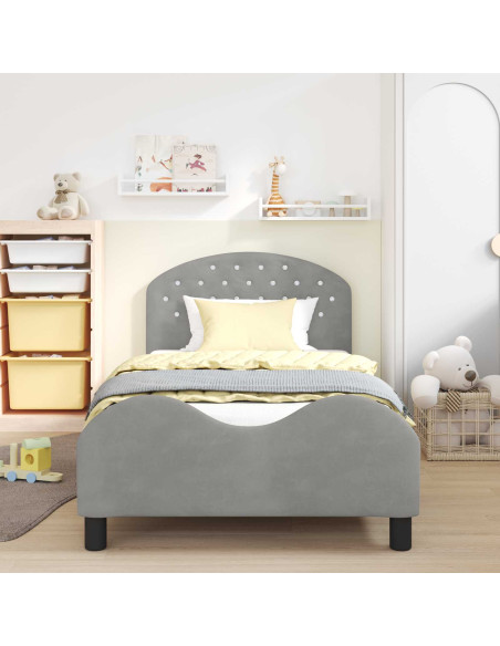 Struttura letto bambini con testata Grigio chiaro 80 x 200 cm