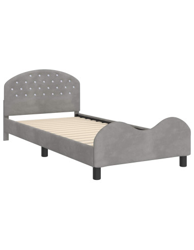 Struttura letto bambini con testata Grigio chiaro 80 x 200 cm