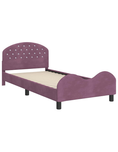 Struttura letto bambini con testata Viola 80 x 200 cm Velluto