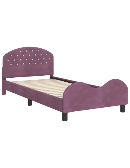 Struttura letto bambini con testata Viola 80 x 200 cm Velluto