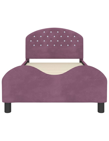 Struttura letto bambini con testata Viola 80 x 200 cm Velluto