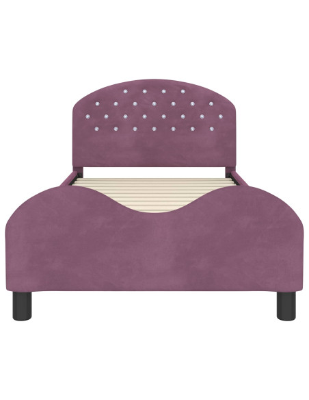 Struttura letto bambini con testata Viola 80 x 200 cm Velluto