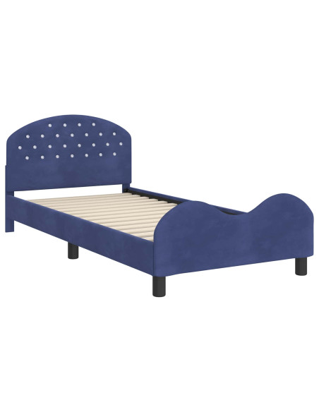 Struttura letto bambini con testata Blu Polizia 80 x 200 cm