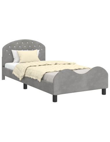 Struttura letto bambini con testata Grigio chiaro 90 x 190 cm