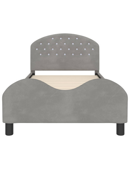 Struttura letto bambini con testata Grigio chiaro 90 x 190 cm