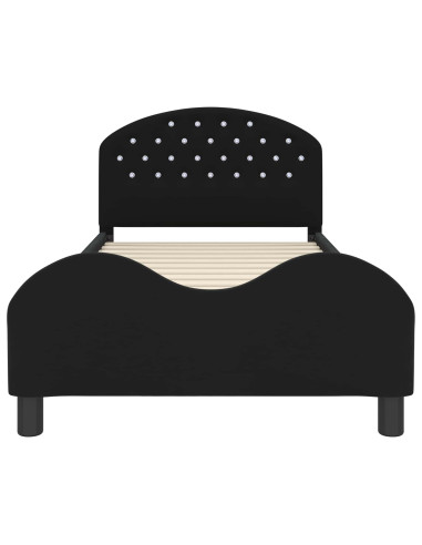 Struttura letto bambini con testata Nero 90 x 190 cm Velluto