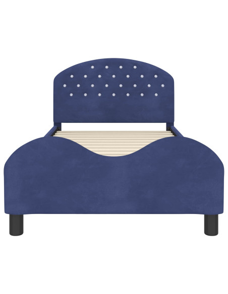 Struttura letto bambini con testata Blu Polizia 90 x 190 cm