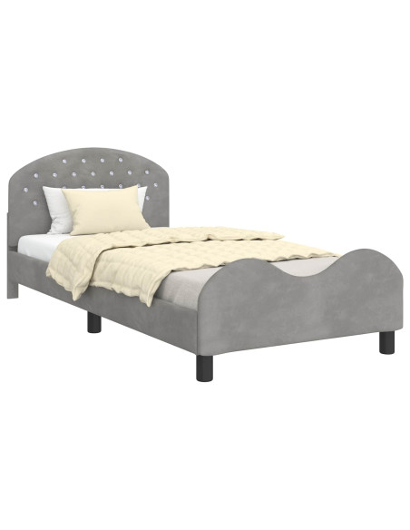 Struttura letto bambini con testata Grigio chiaro 90 x 200 cm