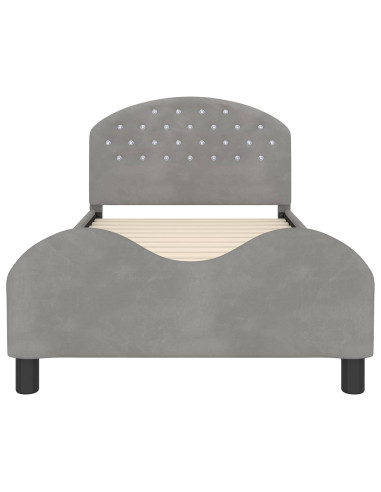 Struttura letto bambini con testata Grigio chiaro 90 x 200 cm