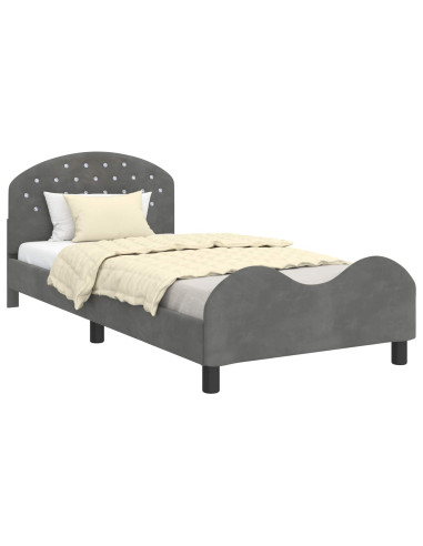 Struttura letto bambini con testata Grigio scuro 90 x 200 cm