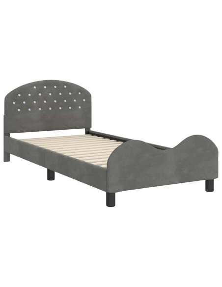 Struttura letto bambini con testata Grigio scuro 90 x 200 cm