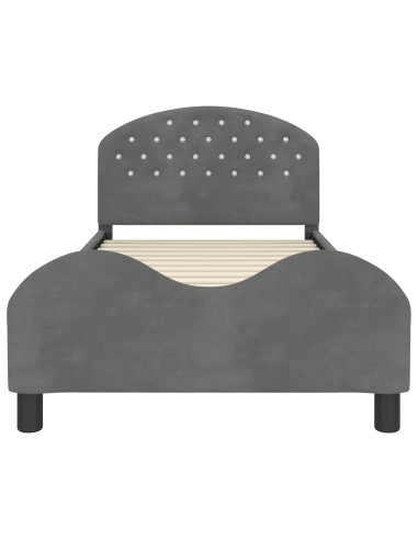 Struttura letto bambini con testata Grigio scuro 90 x 200 cm