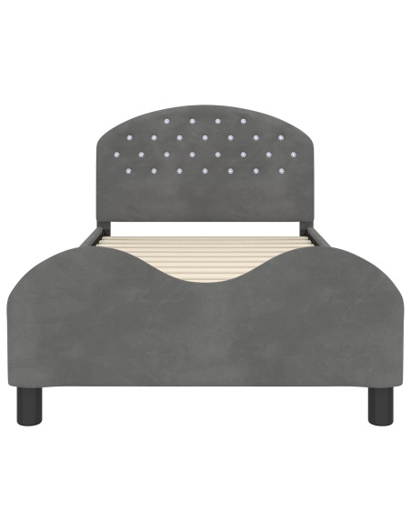 Struttura letto bambini con testata Grigio scuro 90 x 200 cm
