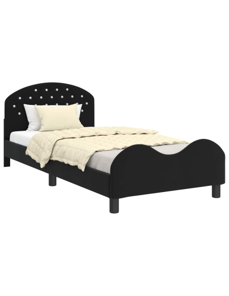 Struttura letto bambini con testata Nero 90 x 200 cm Velluto