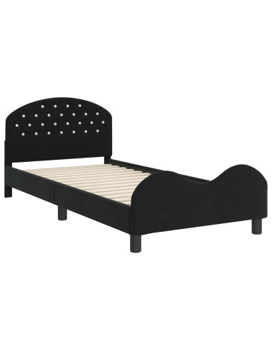 Struttura letto bambini con testata Nero 90 x 200 cm Velluto