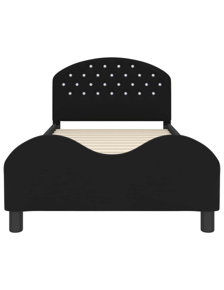 Struttura letto bambini con testata Nero 90 x 200 cm Velluto