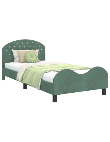 Struttura letto bambini con testata Verde Mare 90 x 200 cm